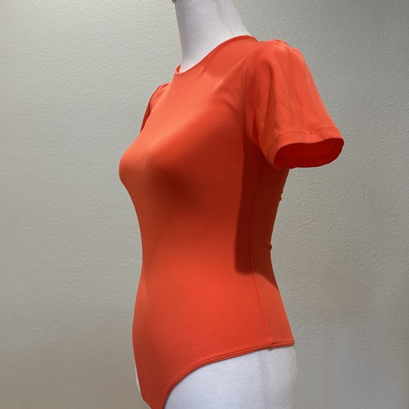 House of Harlow women’s orange ribbed bodysuit size extra small - Picture 3 of 6